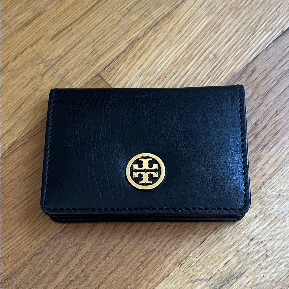 Tory Burch Black and Gold Card Holder